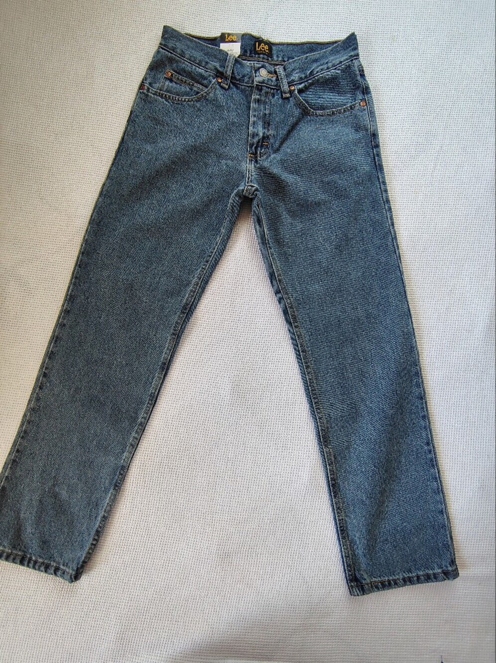 Lee Straight-Leg Denim Jeans in Medium Blue Size 29.